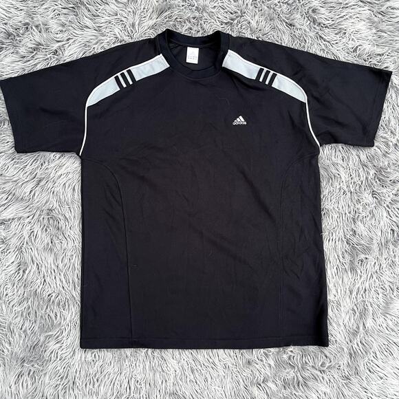 Adidas Short Sleeve Casual Crew Neck Pullover Shirt Mens L Black 2003 - Picture 1 of 6